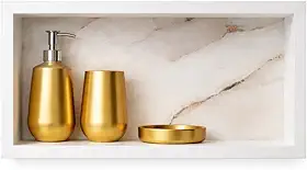 Nicho Porcelanato 60x30 Alto Brilho Branco Carrara Resistente Organizador Banheiro Box Cozinha Embutir Parede
