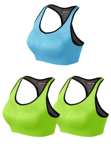 Image of Match Sports Bras for Women, Seamless Racerback Bra with Mid-Impact | Full Coverage Bras with Removable Pads, Soft & Breathable Fabric, Ideal for Yoga, Running, Workout, Pilates & Daily Wear