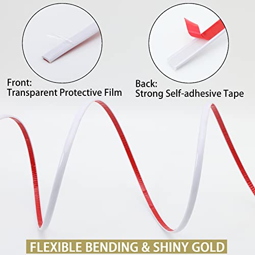 32.8FT Peel and Stick Molding & Wall Trim, Flexible Self-Adhesive Decorative Strip for Tile, Mirror, Ceiling, Floor, Panel, Cabinet
