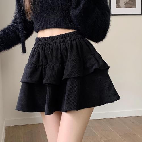 Women's Pleated Mini Skirt Layered Ruffled Short Skirts Elastic High Waisted Mini Skirt Dressy Fashion Y2K Skirts3