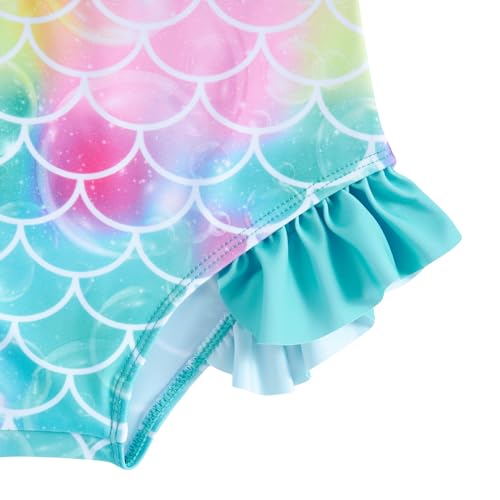 Image of Funnycokid Girls Swimsuit 3 Pieces Long Sleeve Rash Guard Set Tankini Bathing Suits Summer Kids Swimwear 3-10 Years