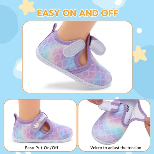 Image of FEETCITY Boys Girls Water Shoes Kids Aqua Socks Quick Dry Barefoot for Beach Swimming Pool