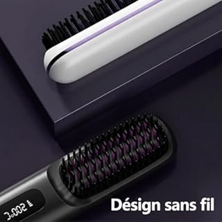 Cocoony Brosse à Cheveux,Brosse Lissante Ceveux Court Rechargeable Portable, Un Volume Coiffe en 2 Minutes (Noir)