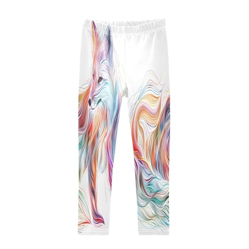 Toddler Girls Leggings Printed Yoga Pants Leggings Painting Colorful Fox for Kids