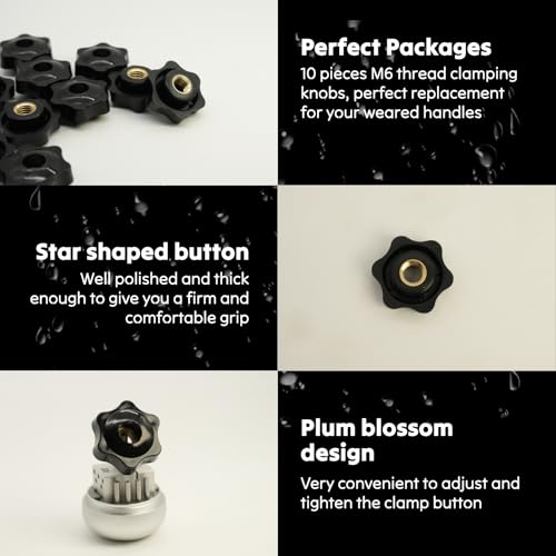 Flewdart 10pcs sterngriffmutter M10 X 38, sternschraube sternmutter rändelmutter M10 für Sternschraube, sterngriff für Möbel Mechanische Geräte Elektronische Geräte