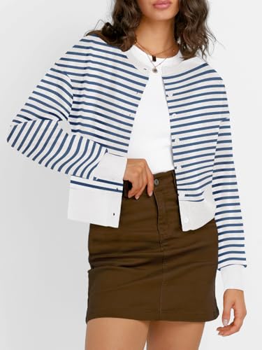 Image of Trendy Queen Cropped Cardigan Sweaters for Women Lightweight Y2k Fall Outfits Spring Fashion Clothes 2026