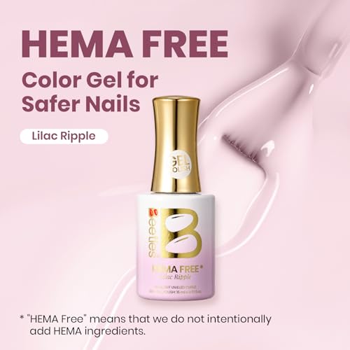 Image of Beetles Lilac Ripple Nude Pink Gel Polish - 15ML Full Size Neutral Jelly Nude Pink Nail Polish Base Color Nail Concealer Sheer Translucent Effect Soak Off UV LED French Nail Art DIY Manicure Gifts