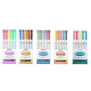 Zebra Mildliner, markeerstiftset met 25 kleuren (inclusief de sets WKT7-N-5C en WKT7-5C-HC)
