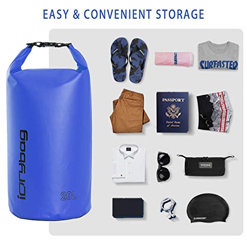 Image of IDRYBAG Dry Bags for Kayaking Waterproof 2L /5L /10L /15L /20L, Small Dry Bag Waterproof Floating, Dry Sack Waterproof Bag for Paddleboarding Travel