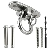 Gancio da soffitto per carichi pesanti, gancio a dondolo, supporto da soffitto, altalena, sacco da boxe, con cuscinetti a sfera a 360°, supporto in acciaio inox, con punta per travi in legno, cemento