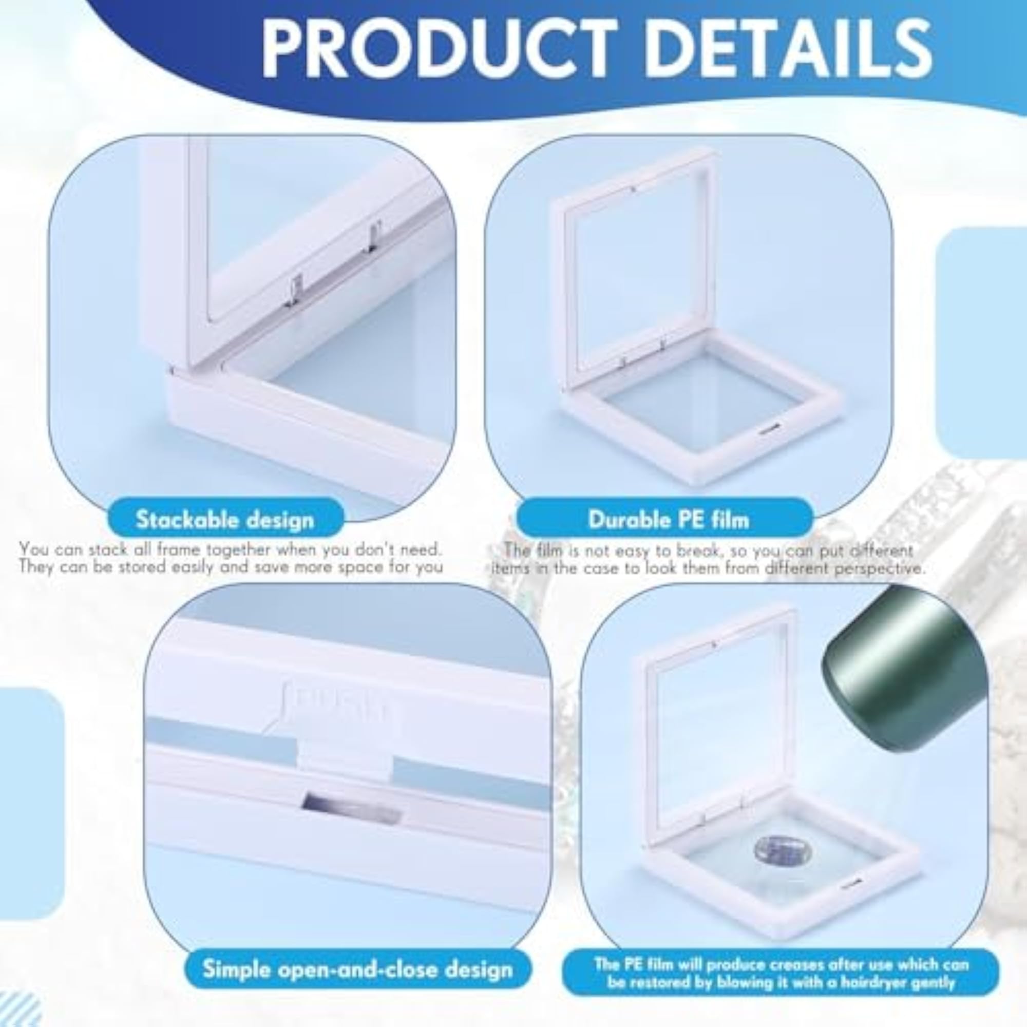 3D Floating Frame Jewellery Display Box for Rings and Earrings