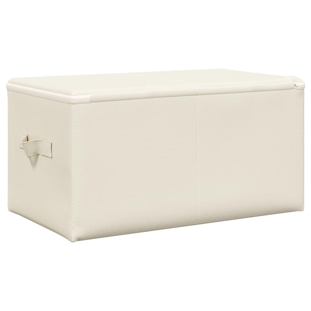 Cajas Almacenaje Plegables 2 Unidades Tela Crema 43x34x23 cm con Asa