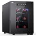 Upstreman Weinkühlschrank Klein 6 Flaschen, 5-18℃ einstellbar, Kleiner Kühlschrank mit Glastür, Weinkühler Elektrisch mit Touch-Display und LED-Innenbeleuchtung, Wine Fridge W6