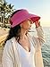 AlturaGo Sun Visor Hat for Women Wide Brim Ponytail Straw Hat UV UPF Summer Beach Vacation Packable Foldable Travel (US, Alpha (Alpha), One Size, Rose Red)