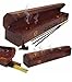Wooden Box, Agarbatti Holder Wooden Hand Carved Incense Burner, Incense Holder, Brass Inlays & Storage Incense Holder Stand, Incense Stick Stand Handmade (12x2.5x3 inch) om