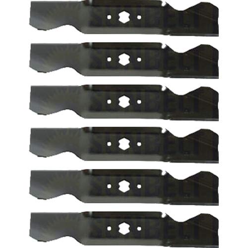 Paquete de 6 cuchillas de repuesto para cortacésped Troy-Bilt 942-0644 16.25 pulgadas x 3 pulgadas H agujero de patrón