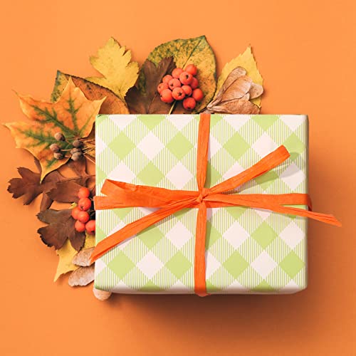 Whaline 984Ft Fall Gradient Orange Raffia Ribbons Dark Light Orange Color Raffia Paper String Paper Twine Wrapping Ribbon For Art Diy Craft Gift Wrapping Decor, 3 Roll #TOP5