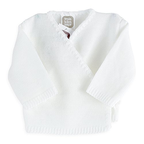 Trois Kilos Sept Brassière Bébé en Tricot Blanc