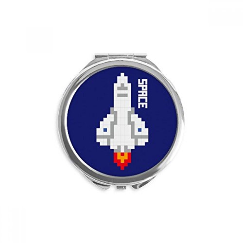 Miroir de poche fusée univers pixel idée cadeau originale pour passionnés d'espace