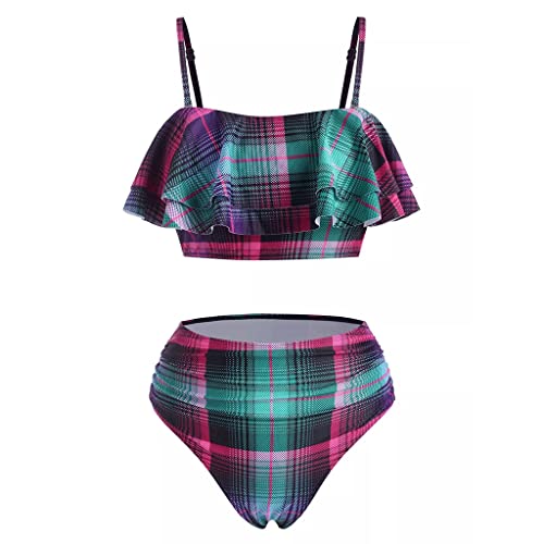 Tankini de plage à boutons décoratifs et maintien halter