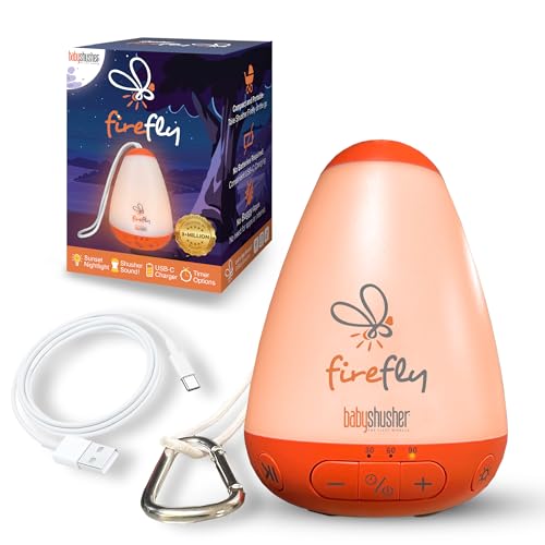 Baby Shusher Firefly Baby Soother for Crying Babies with Nightlight - White Noise Sound Machine, Baby Soother for Sleeping, Newborn Essentials for Crib, USB Rechargeable - 1 Count - Image 5