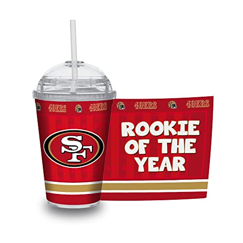 Image of Rico Industries NFL Football Rookie of The Year 12oz Acrylic Tumbler, Youth Tumbler with Swirly Straw