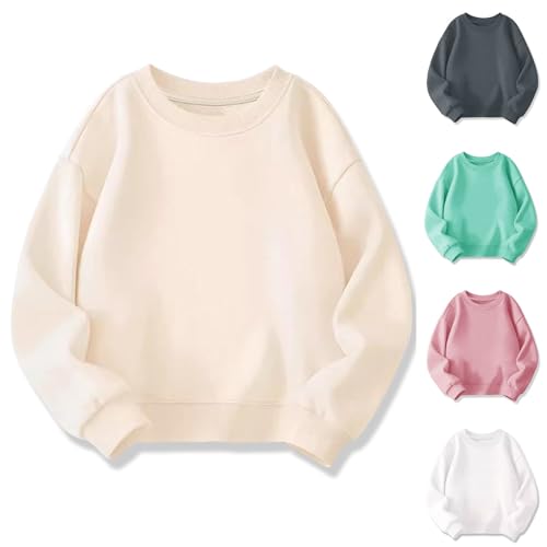 Boys Crewneck Thin Sweatshirt Girls Sport Long Sleeve Cotton Pullover Tops Toddler Solid T-Shirt