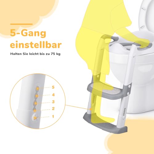 Toilettentrainer Deanic mit Treppe und Töpfchen für Kinder