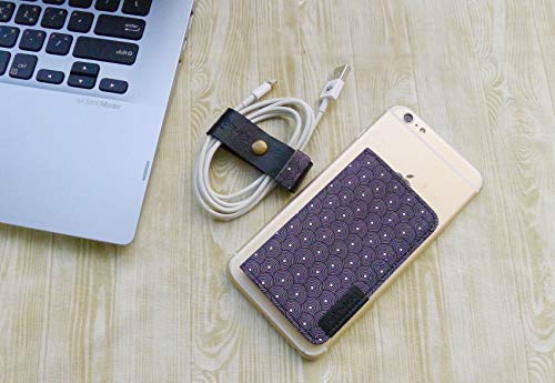 Image of Tainada Stick-On Phone Wallet, Multi-Card Holder & Stand (Circles Black)