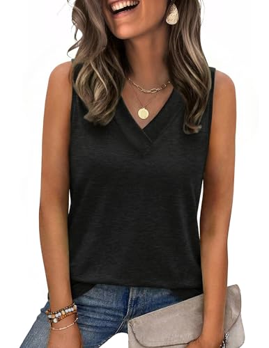 Zeagoo Womens Blouses V Neck Loose Fit Casual Tank Top 2026 Fashion
