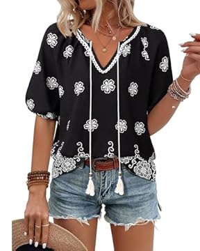 black top with white embroidery