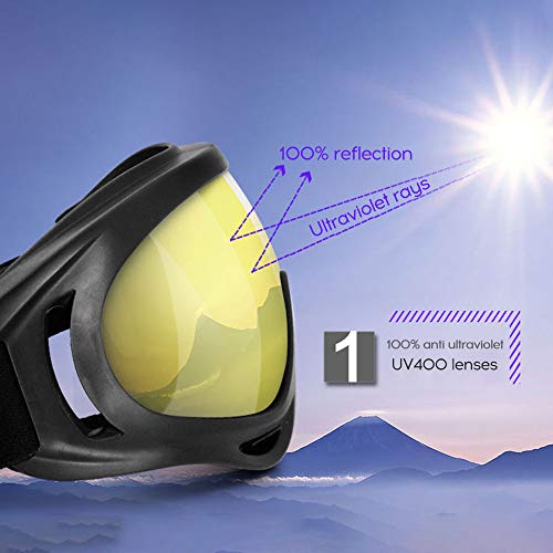 KKmoon Óculos de proteção ao ar livre para bicicleta X400 para motocicleta à prova de vento para pas