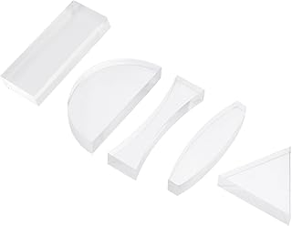AOKWAWALIY Lentes Únicas Lentes Ópticas 5 Peças Lentes Côncavas Duplas Lentes De Diâmetro Convexo Kits De Joias Fotográficas Lentes Para Ensino De Física Semicírculo Acrílico