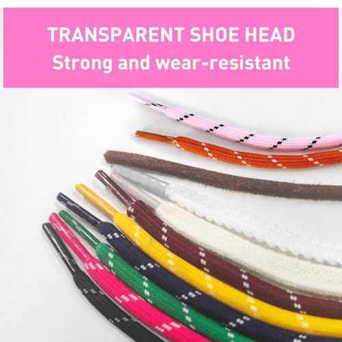 Image of 4Pcs Mixed Color Shoe Laces for Sneaker, Flat Leather Round Shoelaces Replacement Laces kit