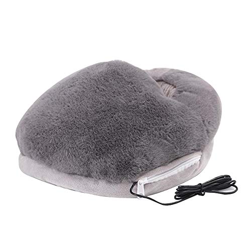 Chauffe-pieds électrique ASSR en peluche de lapin gris rechargeable USB pour l'hiver
