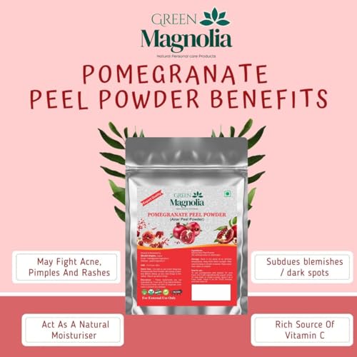 Image of Pomegranate Peel Powder for Face & Skin Care Natural No Chemicals Finely Ground Anar Chilka Powder for Skin Brightening (50gm)