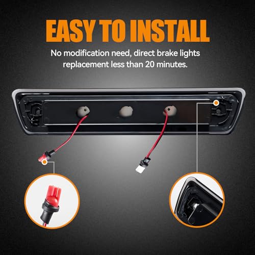 Image of Third 3rd Brake Light, LED High Mount Stop Light for 2009-2014 Ford F150, 10-14 Lincoln Mark LT, Rear Center Cab Roof Tail Cargo Lamp, DOES NOT FIT SVT Raptor & Models with Hill Descent Control