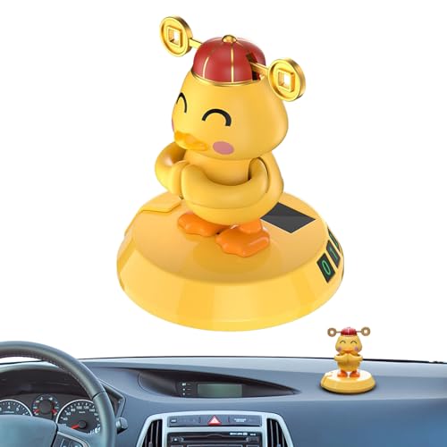 Figuras de Danza Solar, diseño de Pato Amarillo con Cabeza oscilante para decoración de Interiores, Figura de Coche con Placa de estacionamiento para vehículos, SUV, RV, camión, para Adultos