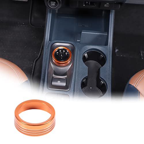 Jonkoko Aluminum Alloy Car Interior Decoration Gear Shift Knob Cover For Ford Maverick 2022 Shift Knobs Sticker (Orange) #TOP8