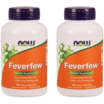Amazon 2個セットフィーバーフュー 0 7 パルテノライド 100粒 海外直送品 Now Foods フィーバーフュー
