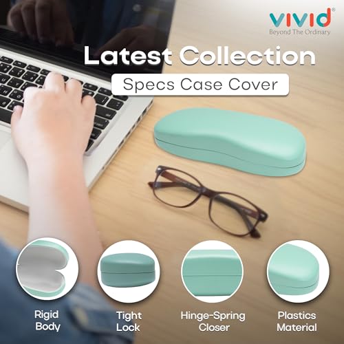 Image of VIVID Vision Unisex Adult Eyewear Specs Case Cover | Screw Driver | Free Cloth | Protect Eye Glasses | Chashma Dibbi | Spectacle Box | HINGE-SPRING | Metal | 3 IN 1