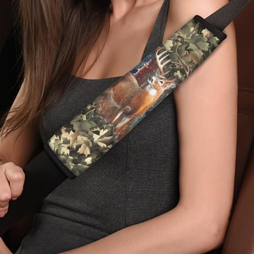Image of AFPANQZ Deer Branch 2pcs Universal Car Seat Belt Pads Cover Vehicle Seat Belt Comfort Shoulder Pads for Adults Children Seat Cushion Shoulder Straps Cushion for Bags