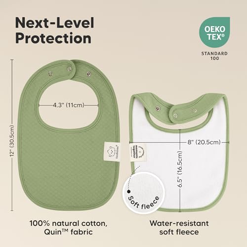 Image of KeaBabies 8-Pack Baby Bibs for Drooling and Teething, Soft (Moor) | Organic Quilted Cotton Cloth Drool Bibs for Baby Girl, Boy, Toddler, Newborn, Infant, Soft & Super Absorbent