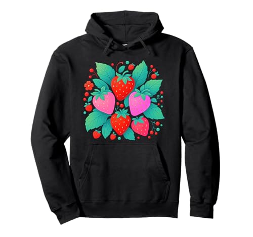 Fresas frutales botánicas lindas y dulces fresas frutales Sudadera con Capucha