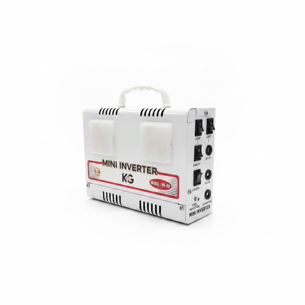 KG Mini UPS Inverter 50 White | 10000mAh Lithium-Ion Battery | Dual Charging (Solar & AC) | Includes 2 DC LED Bulbs | Emergency Lighting Solution-image-6