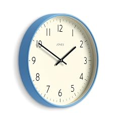 JONES CLOCKS® Studio Wall Clock | Modern Round Style | 12 inch | Mid Blue | Easy to Read Numbers | photo JONES CLOCKS® Studio Wall Clock | Modern Round Style | 12 inch | Mid Blue | Easy to Read Numbers |