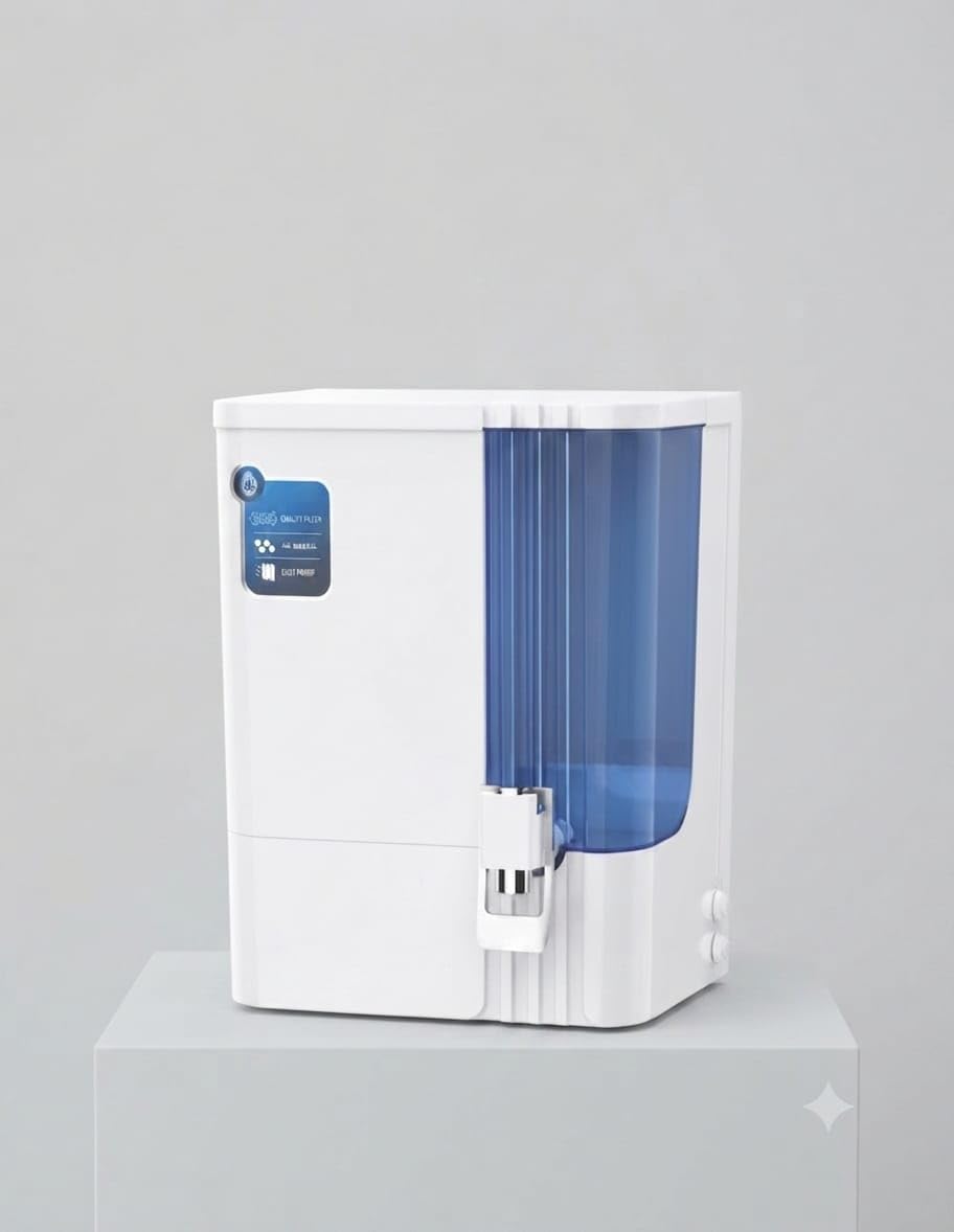 RO Water Purifier with Transparent Storage Tank, White dark blue | Multi-Stage Filtration, Wall Mountable, Blue Storage Tank, Countertop Design, Home Use-image-33