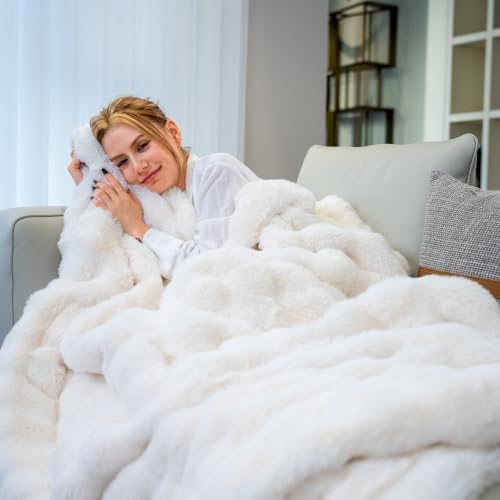 SpottedCozy Luxury Bubble Throw Blanket for Couch, Ultra Soft Faux Fur - image 7