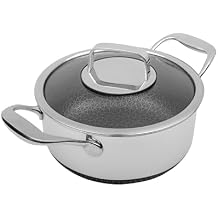LIVWELL DiamondClad Nonstick 3-Quart Hybrid Stock Pot with Lid - Kitchen Gifts - Pots and Pan Set Cookware - 3-Quart Pot Cooking and Dining - Nonstick Saucepan with Lid - Stainless Steel Cookware Set