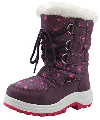 Apakowa Winterstiefel Jungen Schneestiefel Mädchen Warm Winterschuhe für Reißverschluss Herbst Winter Outdoor (Color : Purple, Size : 31 EU) Cover